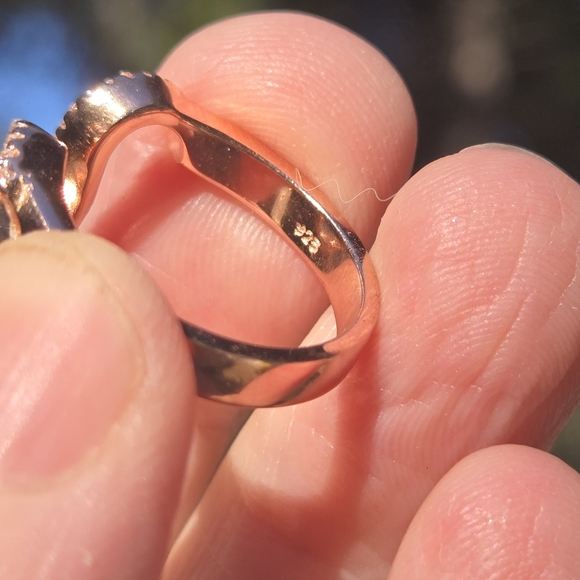 Topaz Sterling & Rosegold Horshoe Ring To Catch Luck Sz7 - Picture 10 of 10